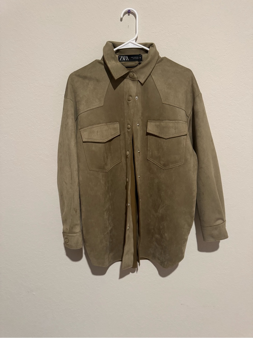 ZARA Olive Suede Shirt Jacket - Men